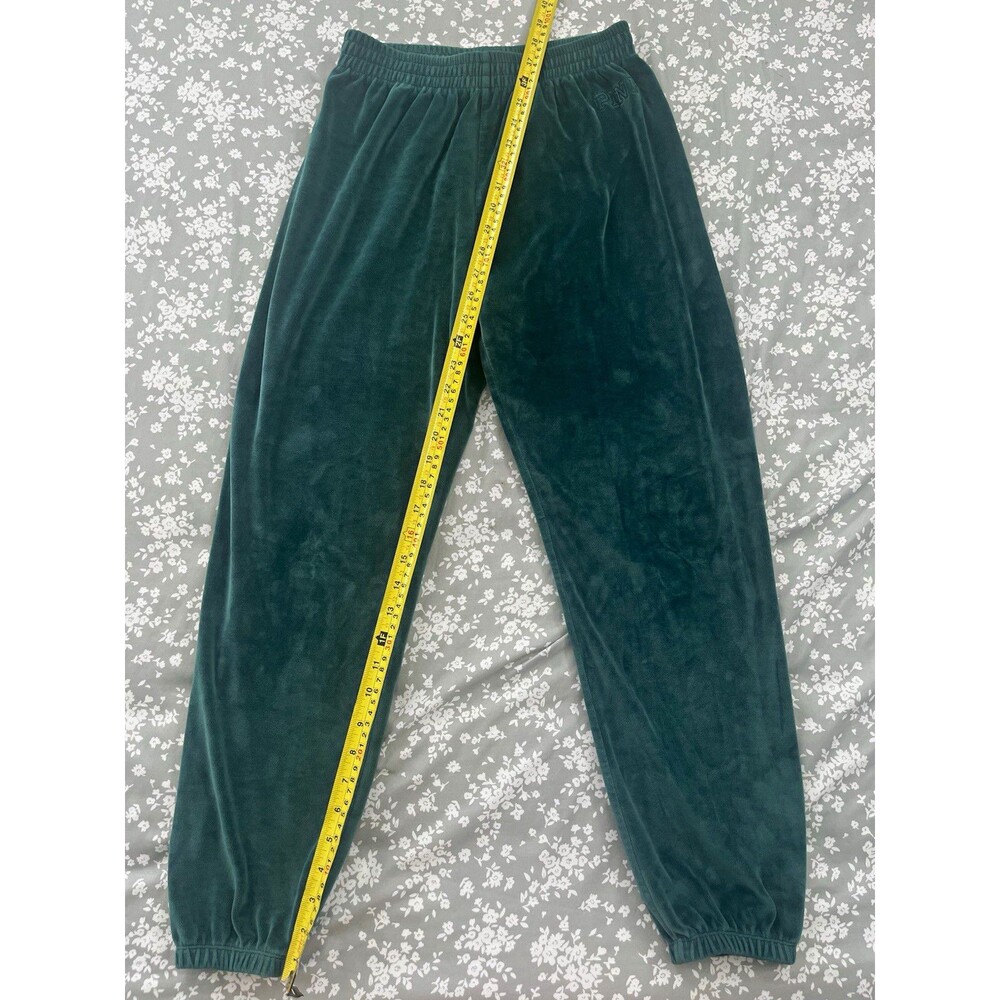 Victoria's Secret PINK Velour High Waist Jogger Pants Small S Green Loungewear